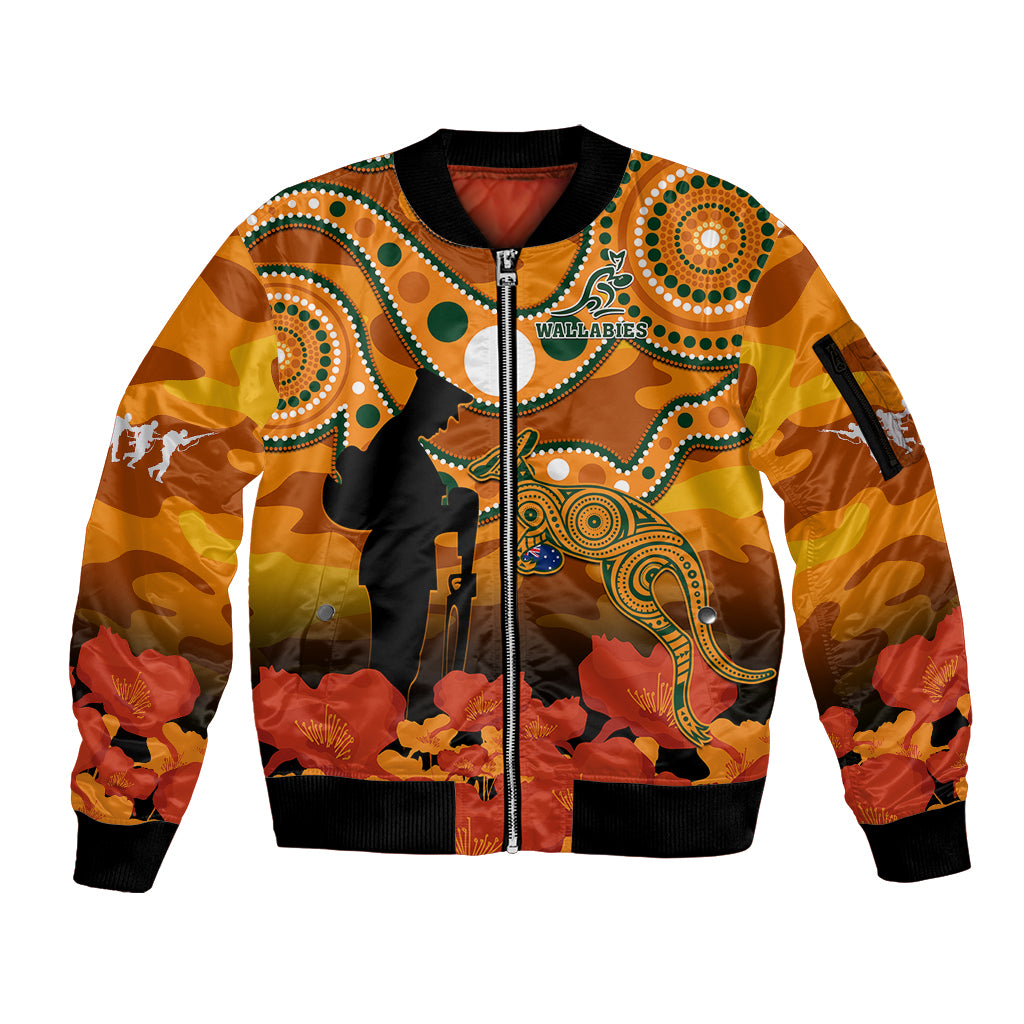 custom-text-and-number-wallabies-rugby-anzac-sleeve-zip-bomber-jacket-aboriginal-camouflage-lest-we-forget