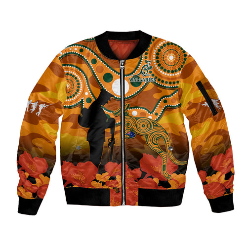 custom-text-and-number-wallabies-rugby-anzac-sleeve-zip-bomber-jacket-aboriginal-camouflage-lest-we-forget
