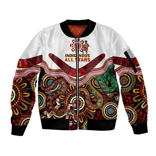 custom-text-and-number-australia-indigenous-rugby-sleeve-zip-bomber-jacket-all-stars-aussie-snake-and-lizard