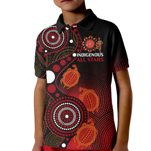custom-text-and-number-australia-indigenous-rugby-kid-polo-shirt-all-stars-aboriginal-turtle