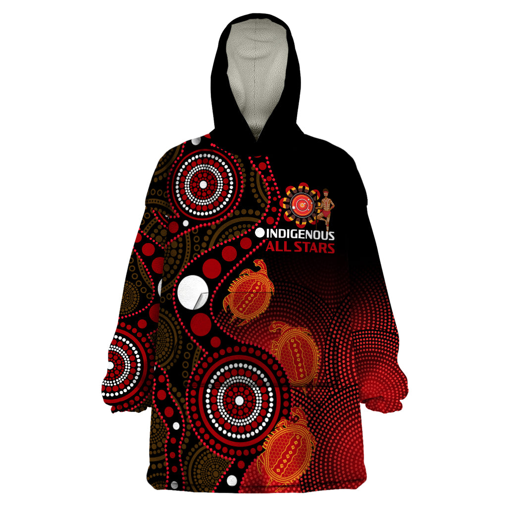 custom-text-and-number-australia-indigenous-rugby-wearable-blanket-hoodie-all-stars-aboriginal-turtle