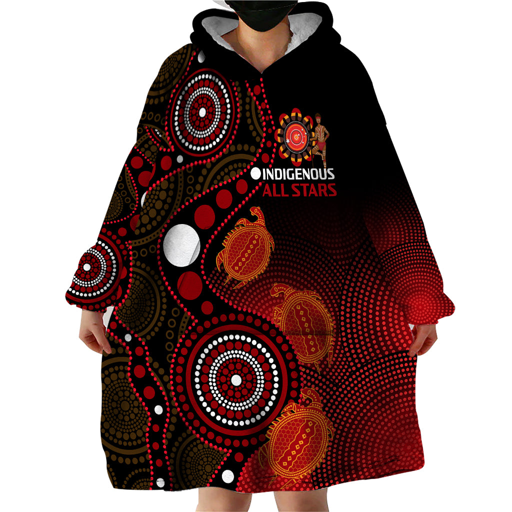 custom-text-and-number-australia-indigenous-rugby-wearable-blanket-hoodie-all-stars-aboriginal-turtle