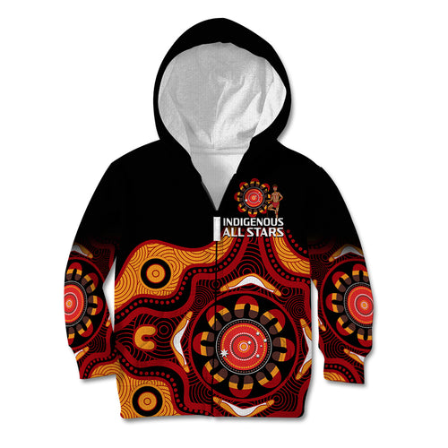 australia-indigenous-rugby-kid-hoodie-all-stars-aborigine-dreamtime-black-version