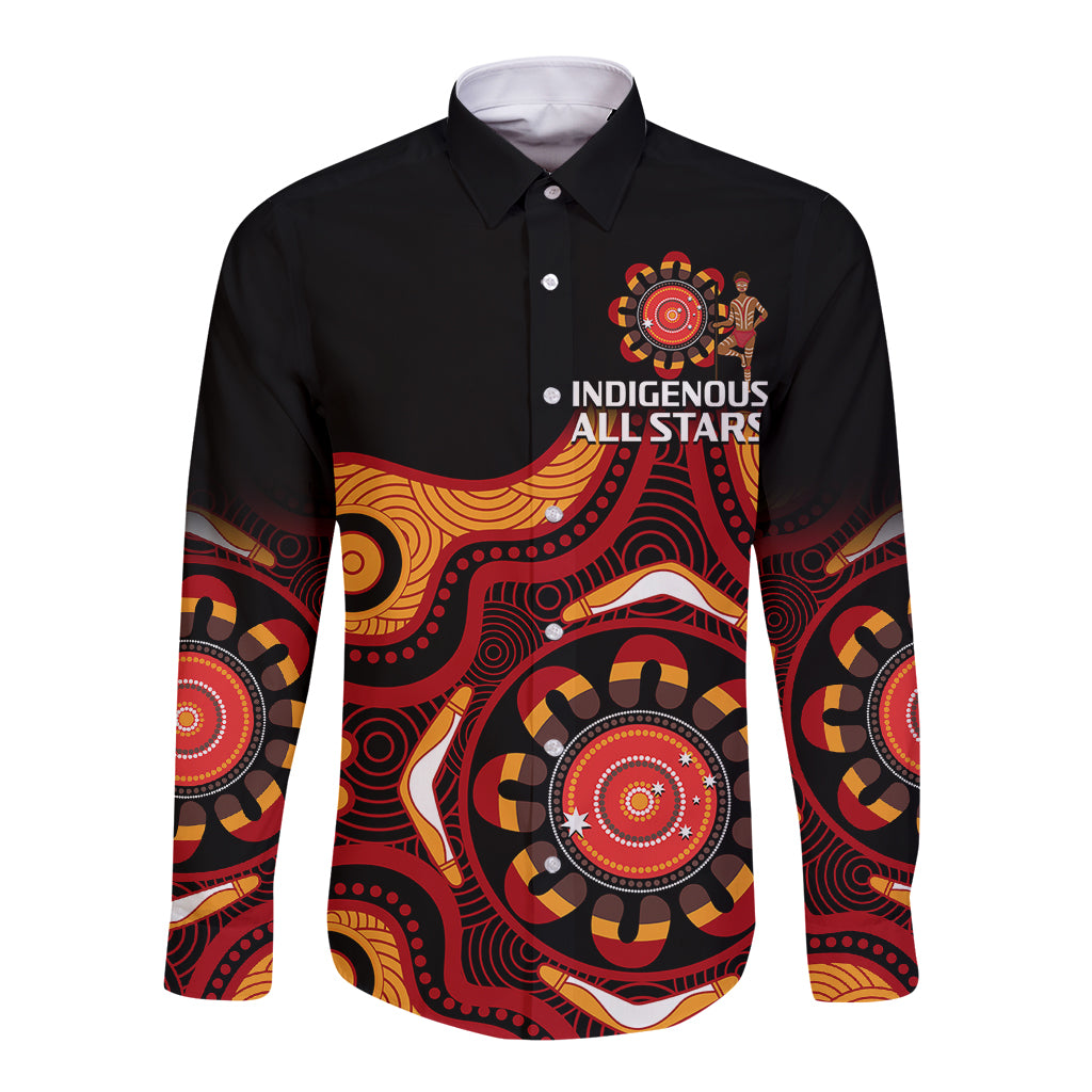 australia-indigenous-rugby-long-sleeve-button-shirt-all-stars-aborigine-dreamtime-black-version