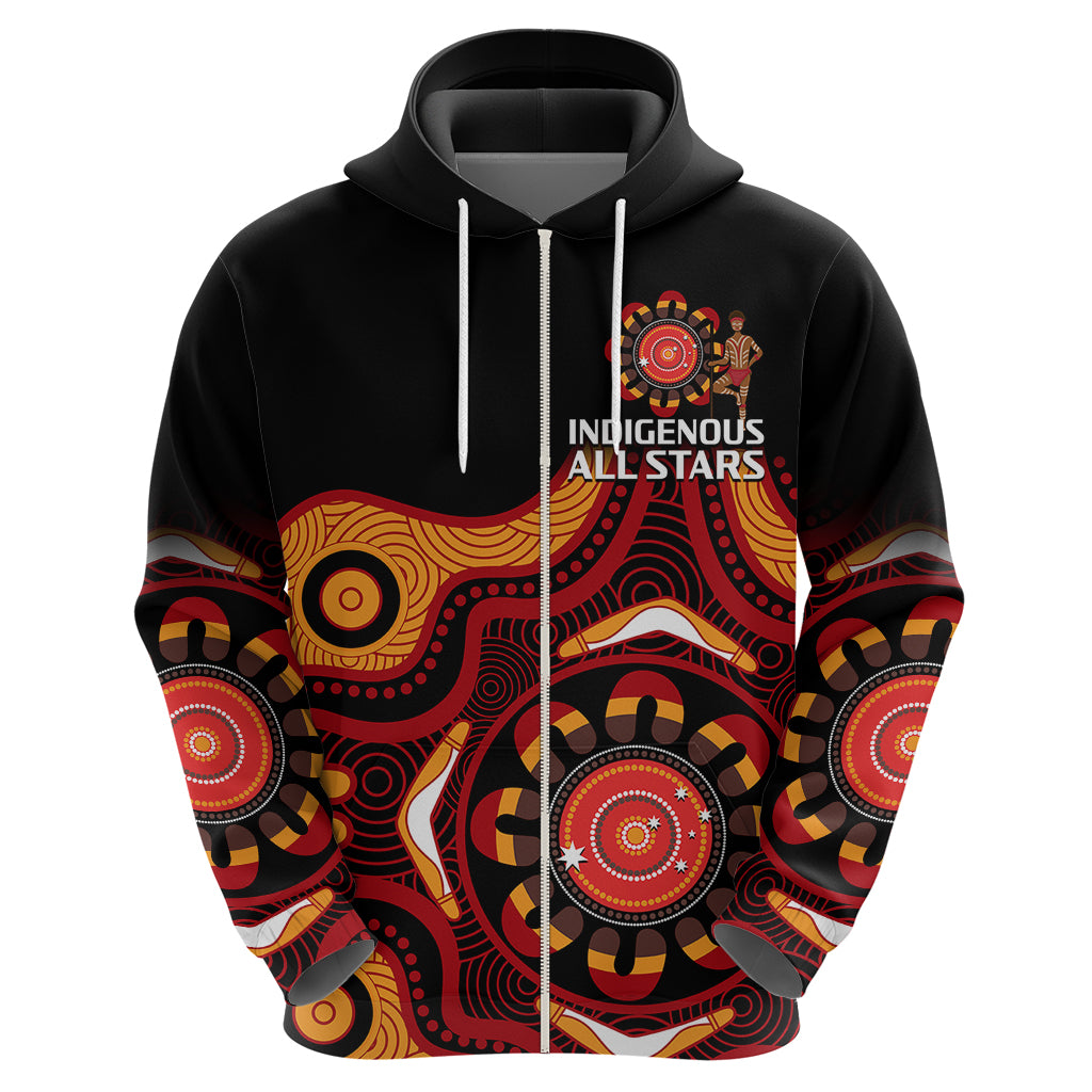 custom-text-and-number-australia-indigenous-rugby-hoodie-all-stars-aborigine-dreamtime-black-version