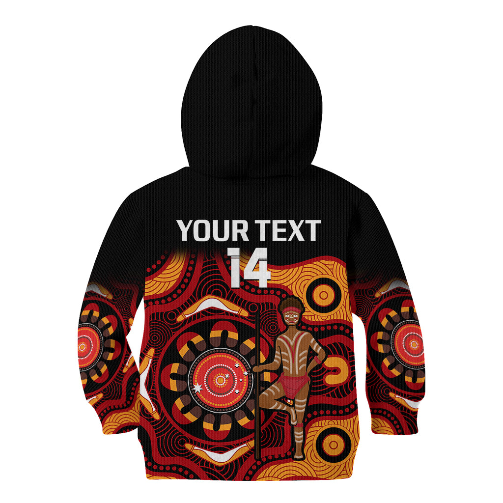 custom-text-and-number-australia-indigenous-rugby-kid-hoodie-all-stars-aborigine-dreamtime-black-version
