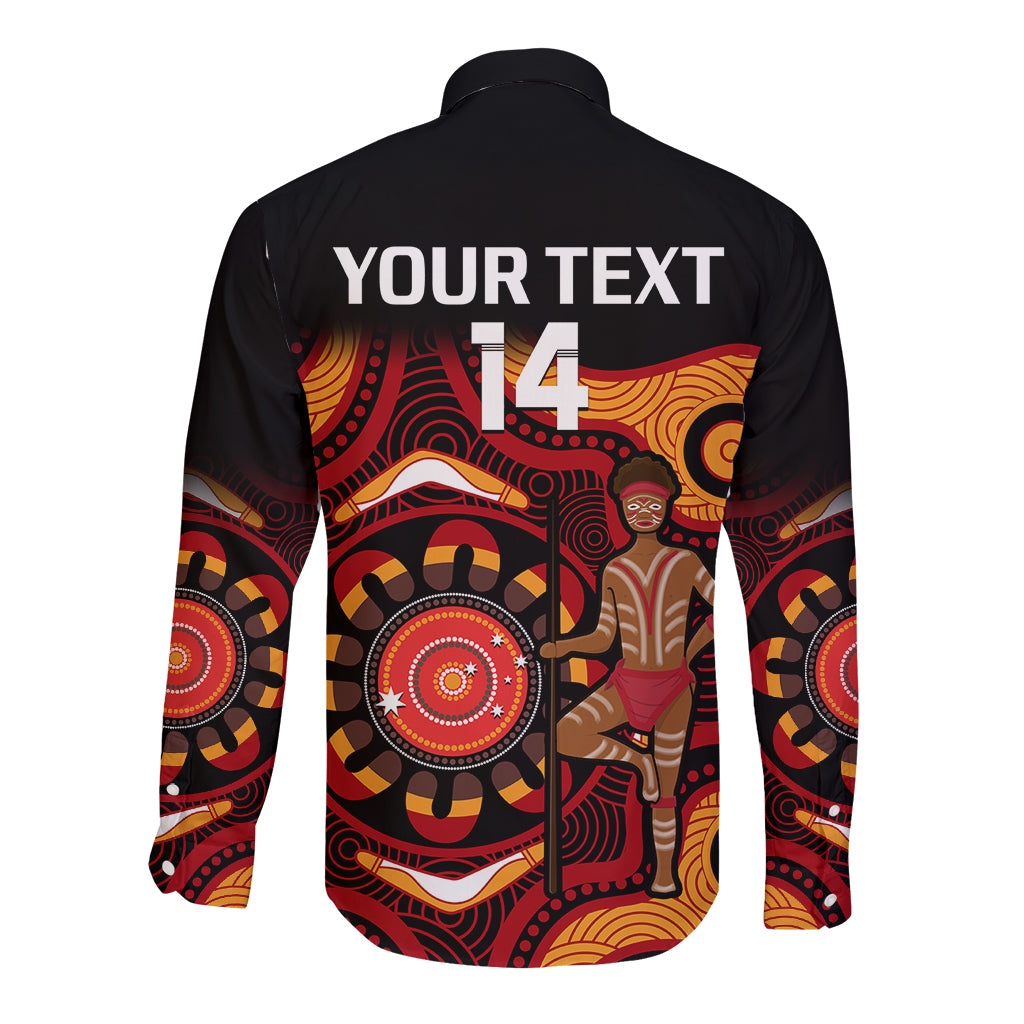 custom-text-and-number-australia-indigenous-rugby-long-sleeve-button-shirt-all-stars-aborigine-dreamtime-black-version
