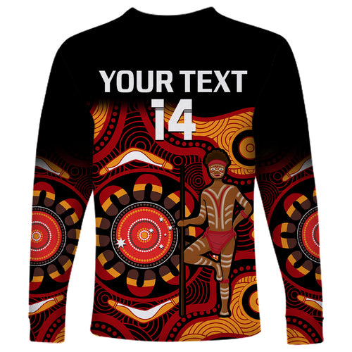 custom-text-and-number-australia-indigenous-rugby-long-sleeve-shirt-all-stars-aborigine-dreamtime-black-version