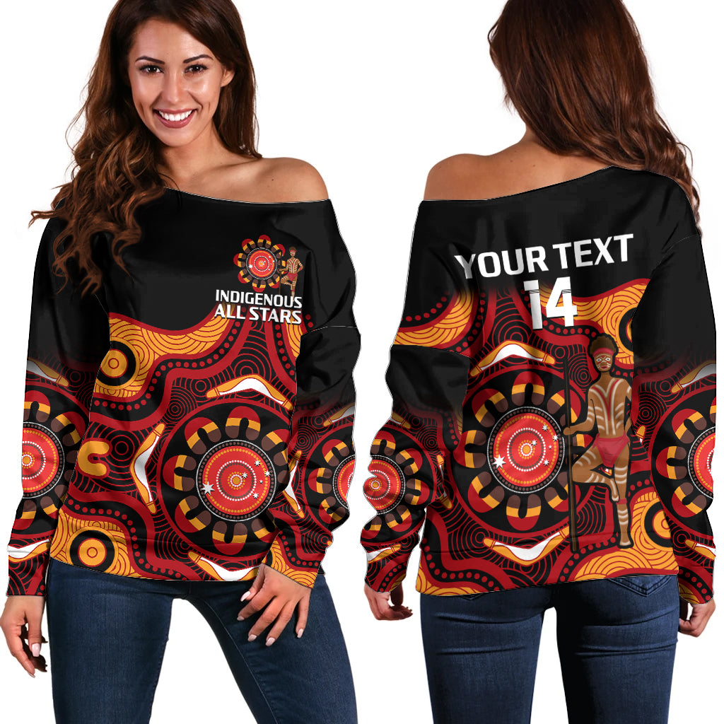 custom-text-and-number-australia-indigenous-rugby-off-shoulder-sweater-all-stars-aborigine-dreamtime-black-version