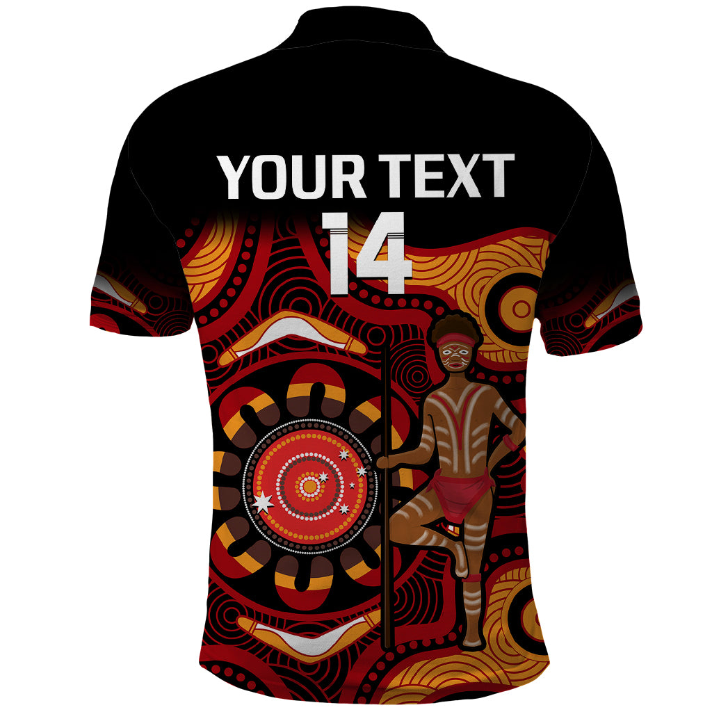 custom-text-and-number-australia-indigenous-rugby-polo-shirt-all-stars-aborigine-dreamtime-black-version