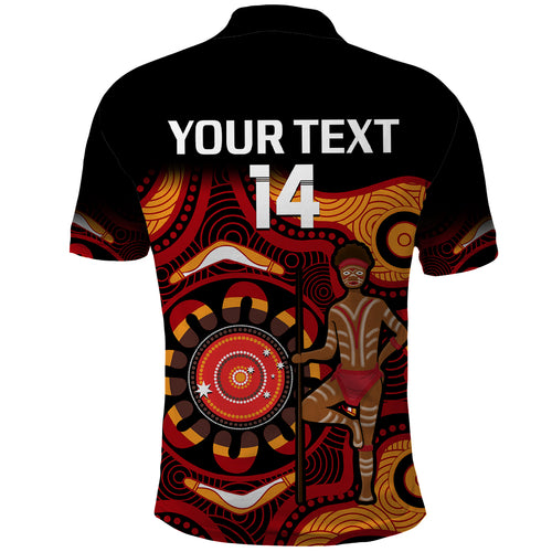 custom-text-and-number-australia-indigenous-rugby-polo-shirt-all-stars-aborigine-dreamtime-black-version