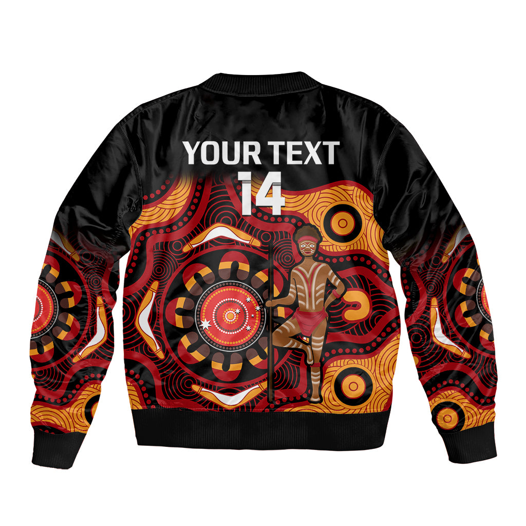 custom-text-and-number-australia-indigenous-rugby-sleeve-zip-bomber-jacket-all-stars-aborigine-dreamtime-black-version