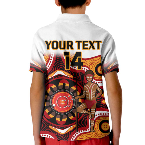 custom-text-and-number-australia-indigenous-rugby-kid-polo-shirt-all-stars-aborigine-dreamtime-white-version
