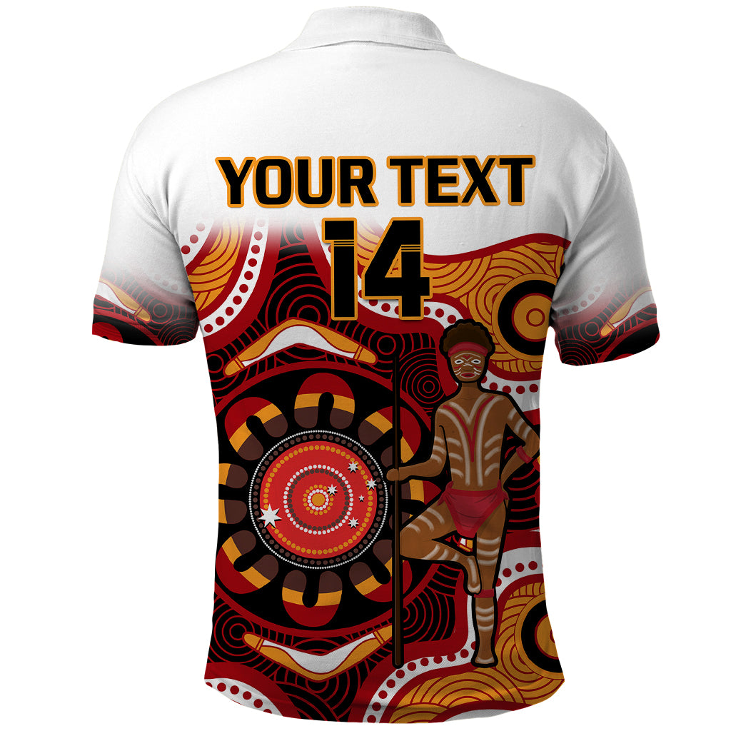 custom-text-and-number-australia-indigenous-rugby-polo-shirt-all-stars-aborigine-dreamtime-white-version