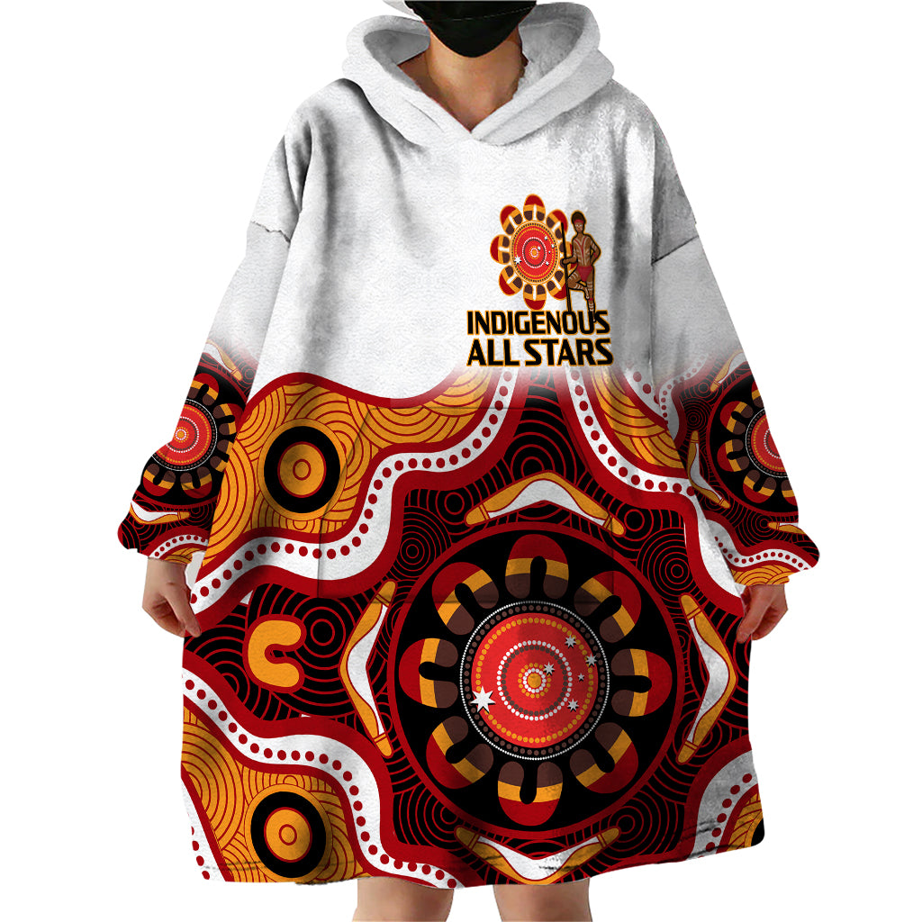 custom-text-and-number-australia-indigenous-rugby-wearable-blanket-hoodie-all-stars-aborigine-dreamtime-white-version