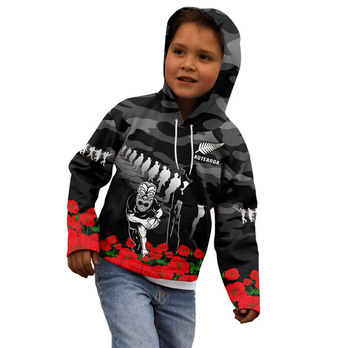 custom-text-and-number-new-zealand-anzac-rugby-kid-hoodie-silver-fern-all-black-camouflage-mix-poppy