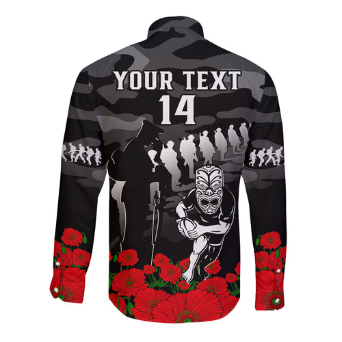 custom-text-and-number-new-zealand-anzac-rugby-long-sleeve-button-shirt-silver-fern-all-black-camouflage-mix-poppy