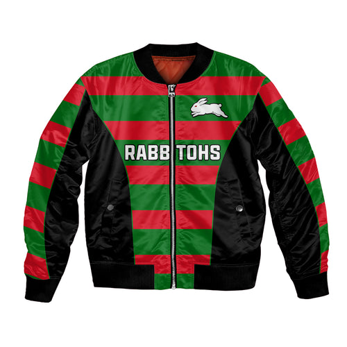 custom-text-and-number-rabbitohs-rugby-bomber-jacket-go-souths-1908-sporty-style-black
