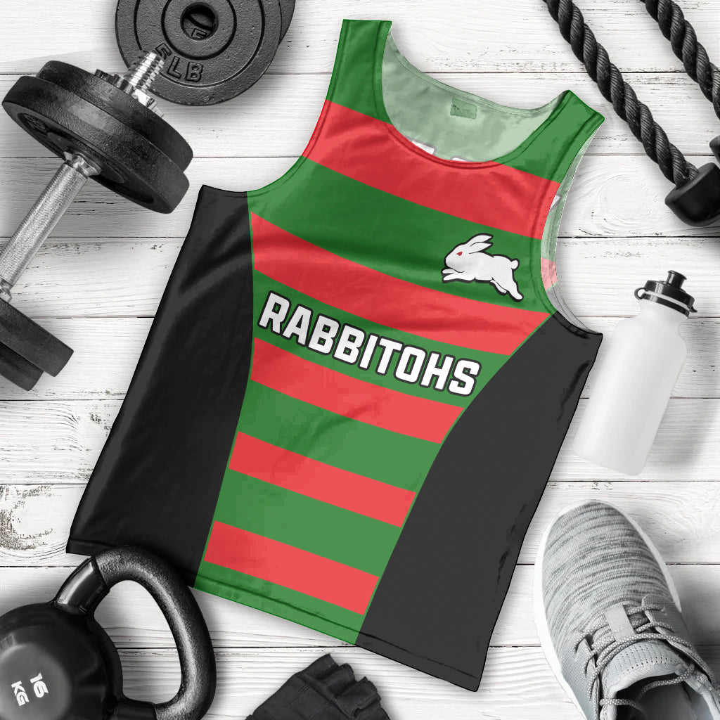 custom-text-and-number-rabbitohs-rugby-men-tank-top-go-souths-1908-sporty-style-black