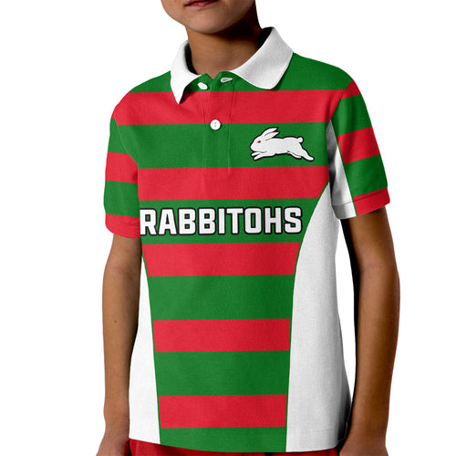 custom-text-and-number-rabbitohs-rugby-kid-polo-shirt-go-souths-1908-sporty-style-white