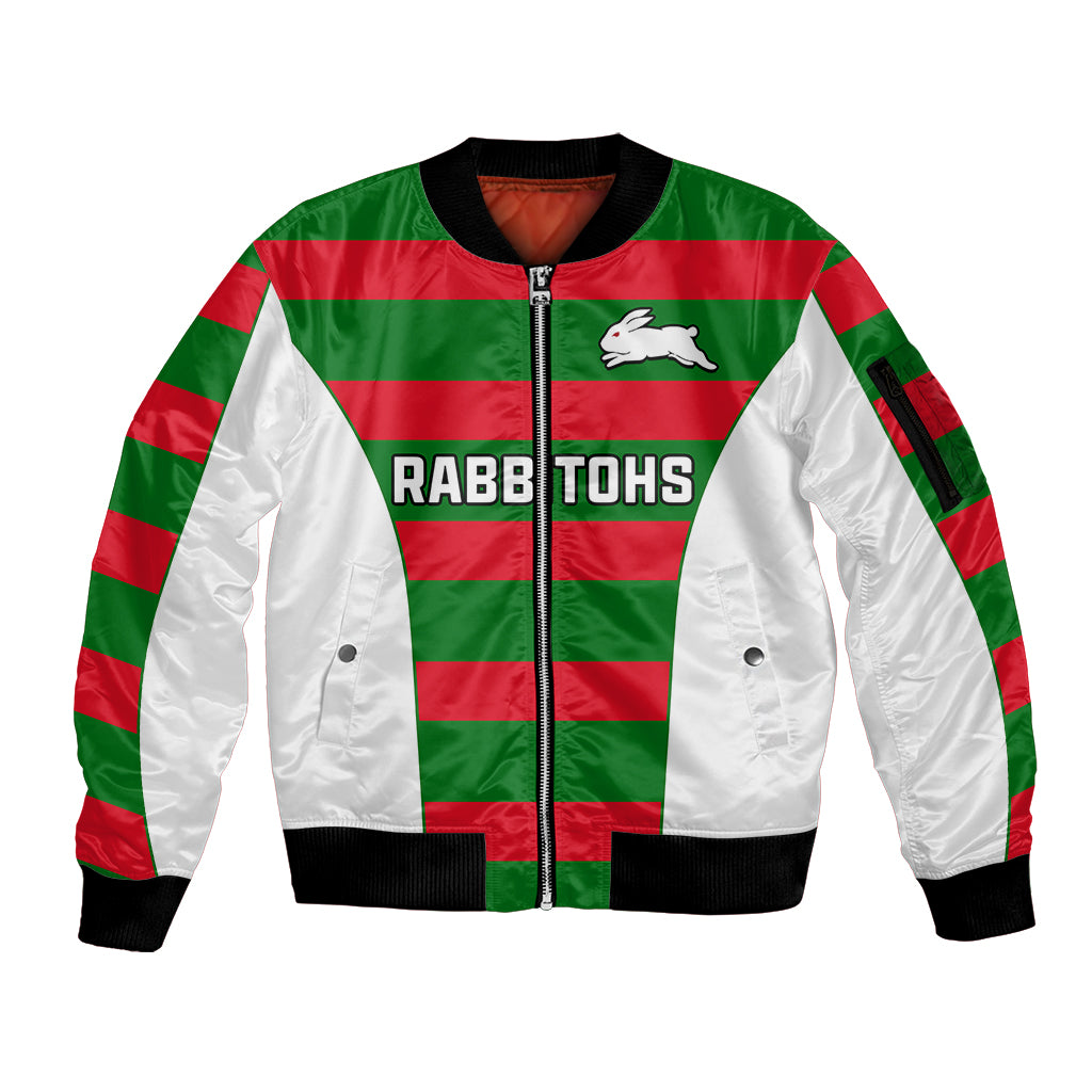 custom-text-and-number-rabbitohs-rugby-sleeve-zip-bomber-jacket-go-souths-1908-sporty-style-white