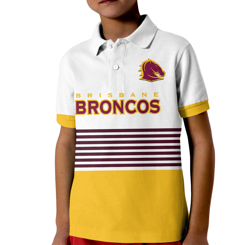 custom-text-and-number-broncos-rugby-2023-kid-polo-shirt-sporty-style-white-version