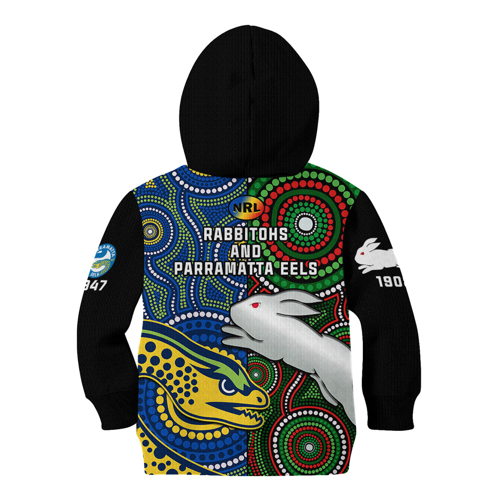 rabbitohs-mix-eels-rugby-kid-hoodie-souths-and-parra-indigenous