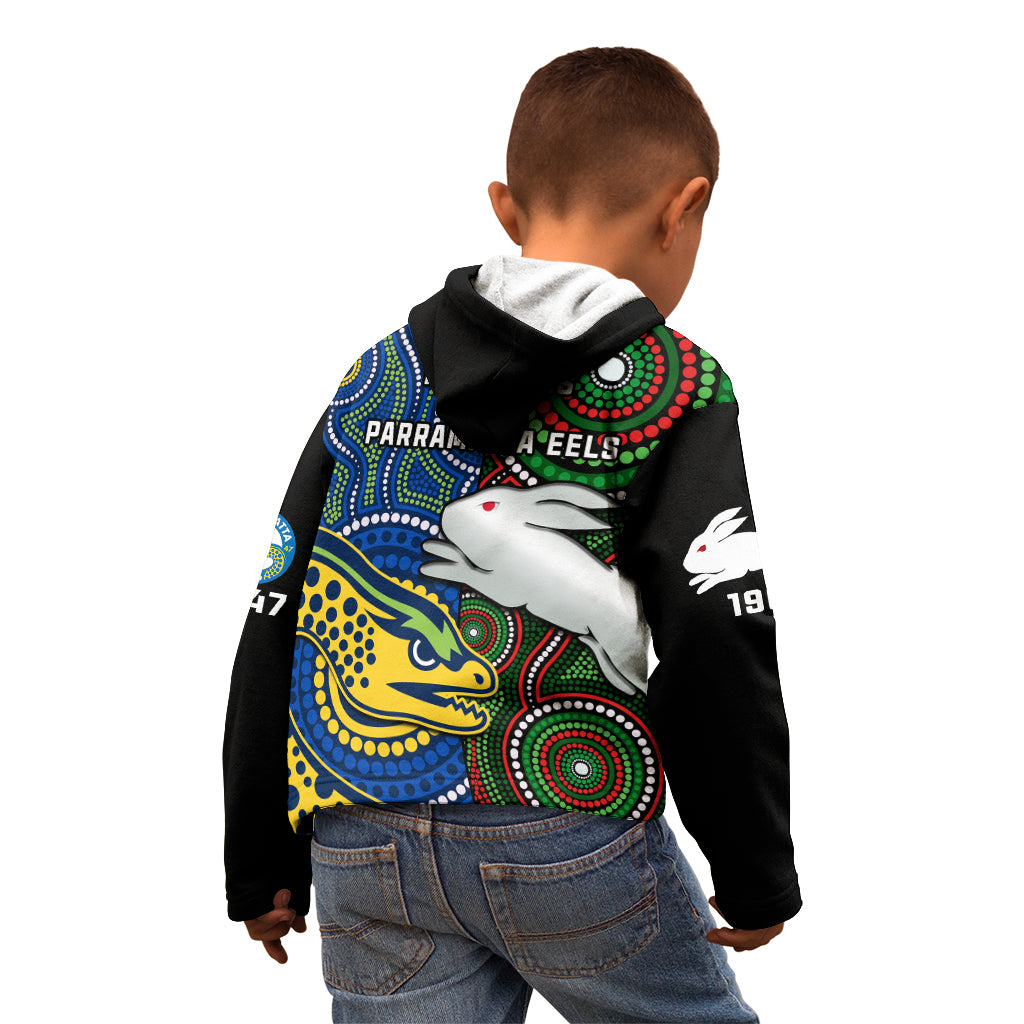 rabbitohs-mix-eels-rugby-kid-hoodie-souths-and-parra-indigenous