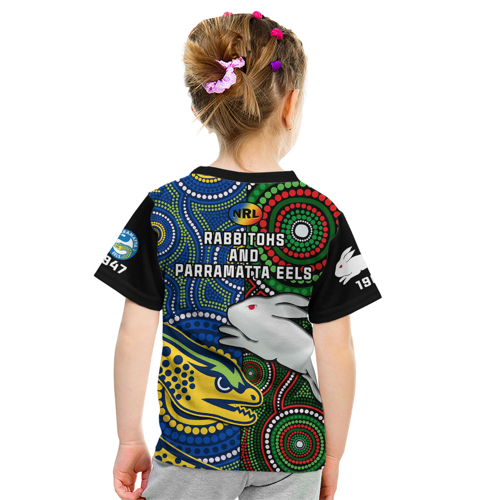 rabbitohs-mix-eels-rugby-kid-t-shirt-souths-and-parra-indigenous