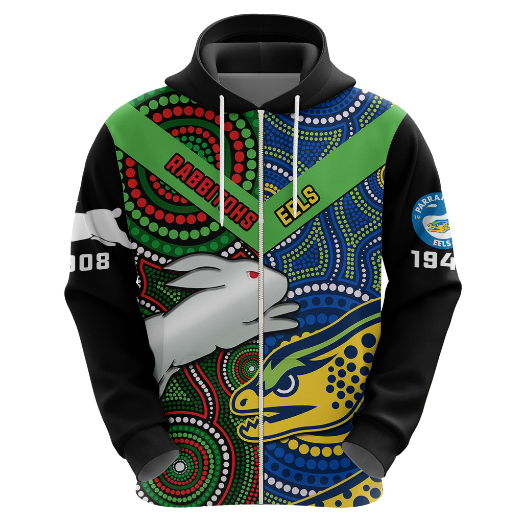 custom-text-and-number-rabbitohs-mix-eels-rugby-hoodie-souths-and-parra-indigenous