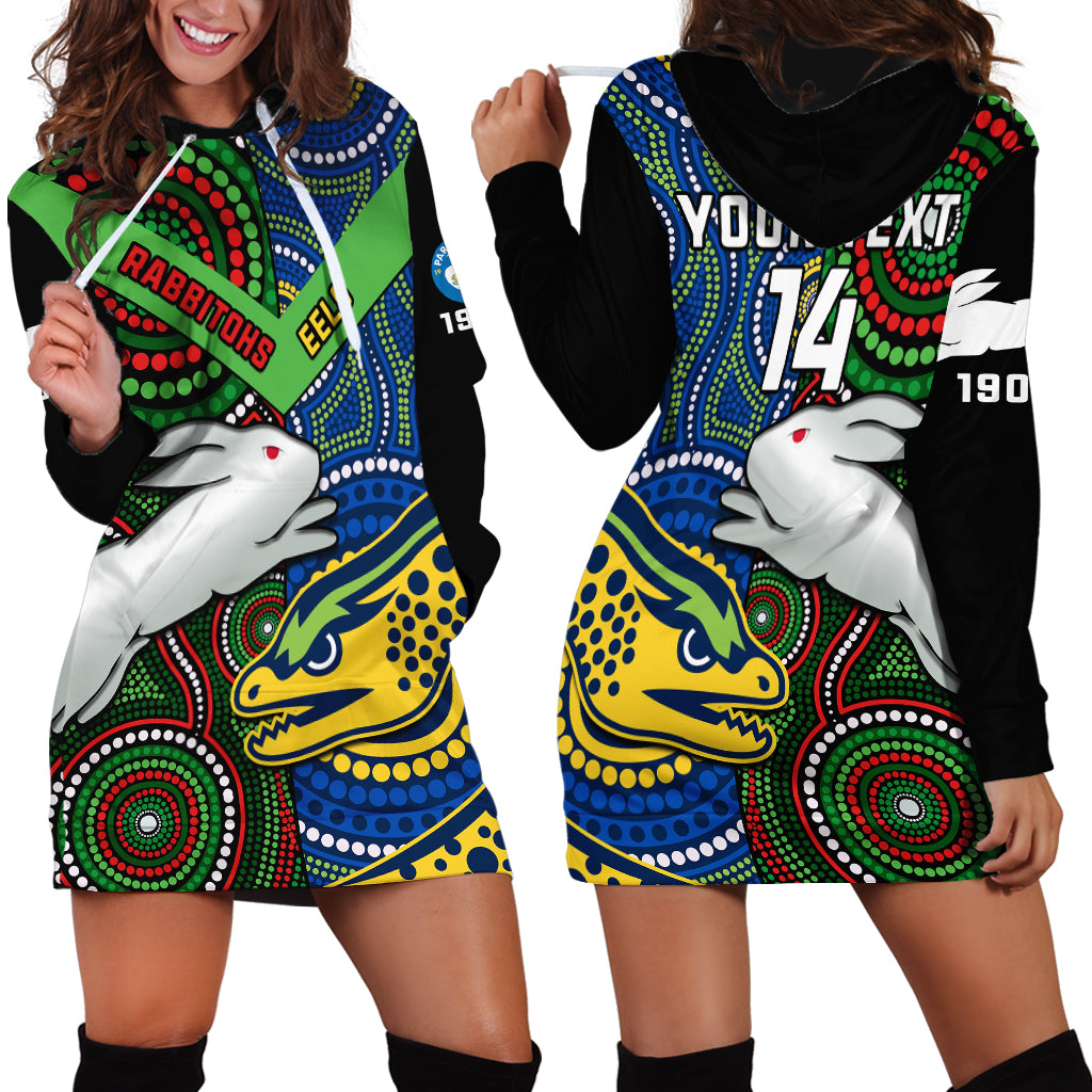 custom-text-and-number-rabbitohs-mix-eels-rugby-hoodie-dress-souths-and-parra-indigenous