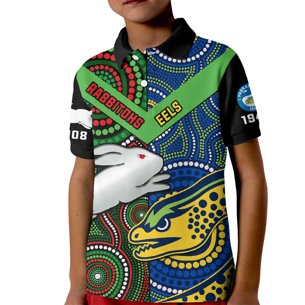custom-text-and-number-rabbitohs-mix-eels-rugby-kid-polo-shirt-souths-and-parra-indigenous