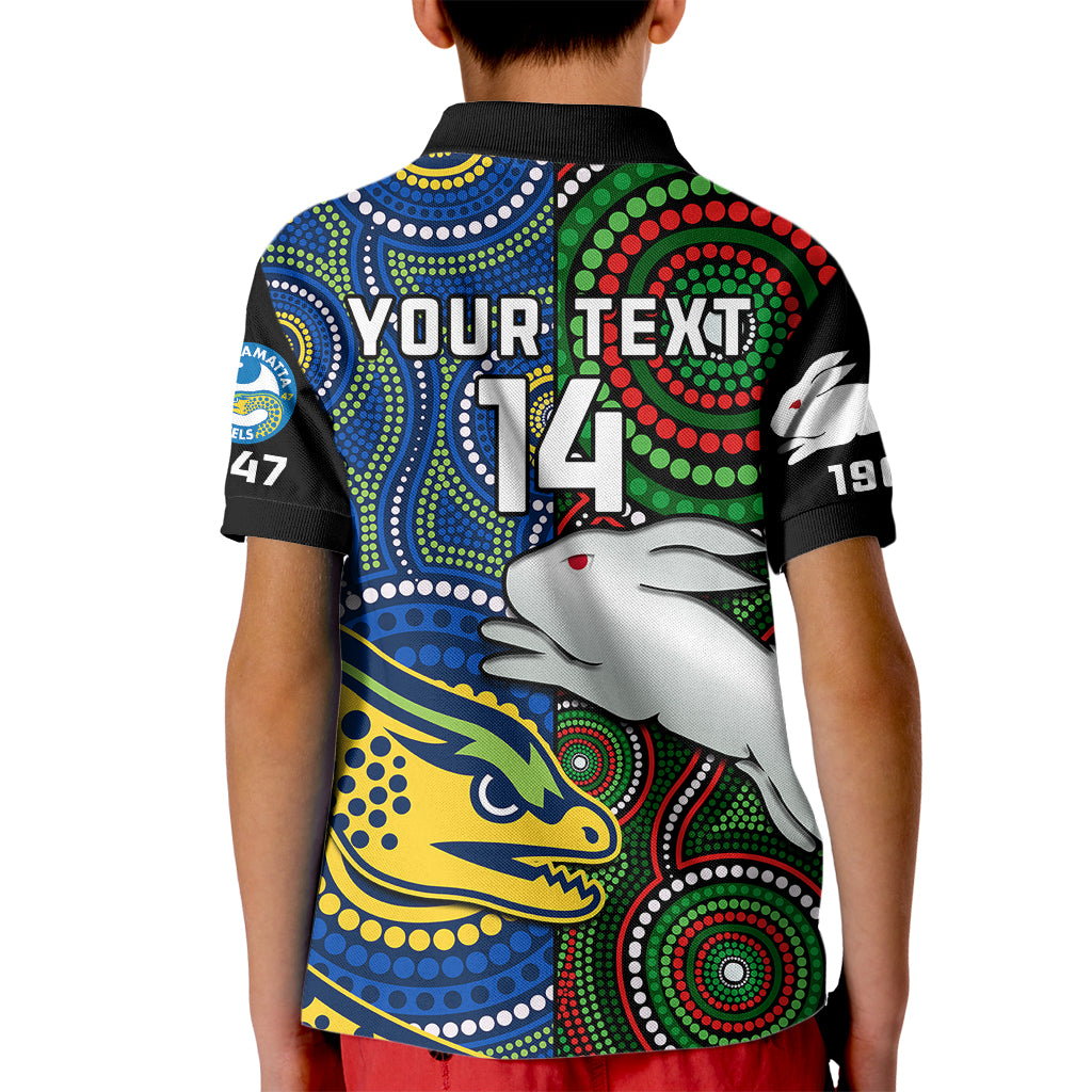 custom-text-and-number-rabbitohs-mix-eels-rugby-kid-polo-shirt-souths-and-parra-indigenous
