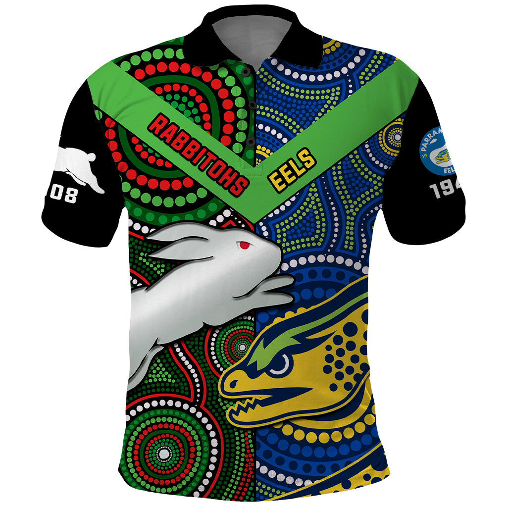 custom-text-and-number-rabbitohs-mix-eels-rugby-polo-shirt-souths-and-parra-indigenous