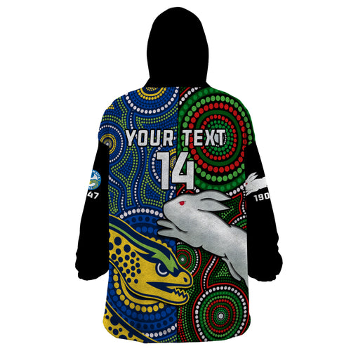 custom-text-and-number-rabbitohs-mix-eels-rugby-wearable-blanket-hoodie-souths-and-parra-indigenous