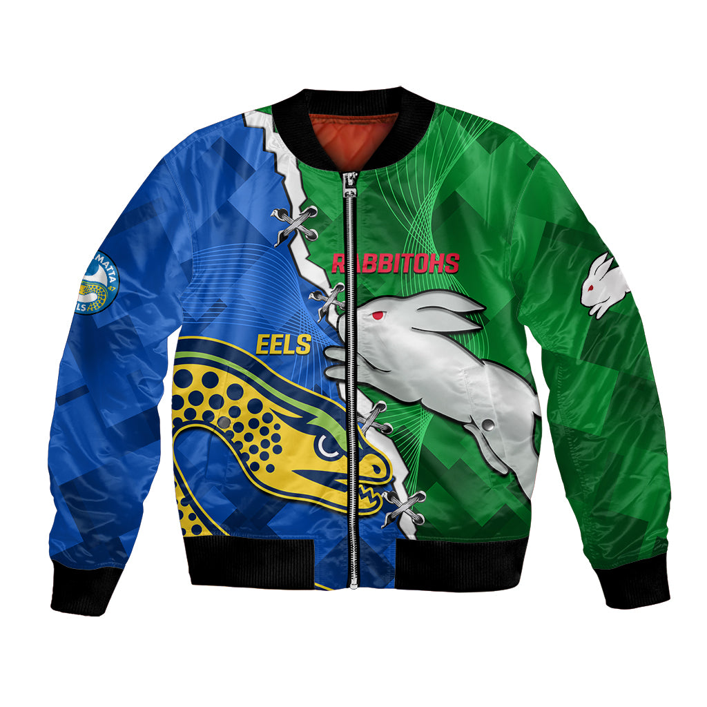 custom-personalised-rabbitohs-mix-eels-rugby-bomber-jacket-souths-and-parra-sporty-style