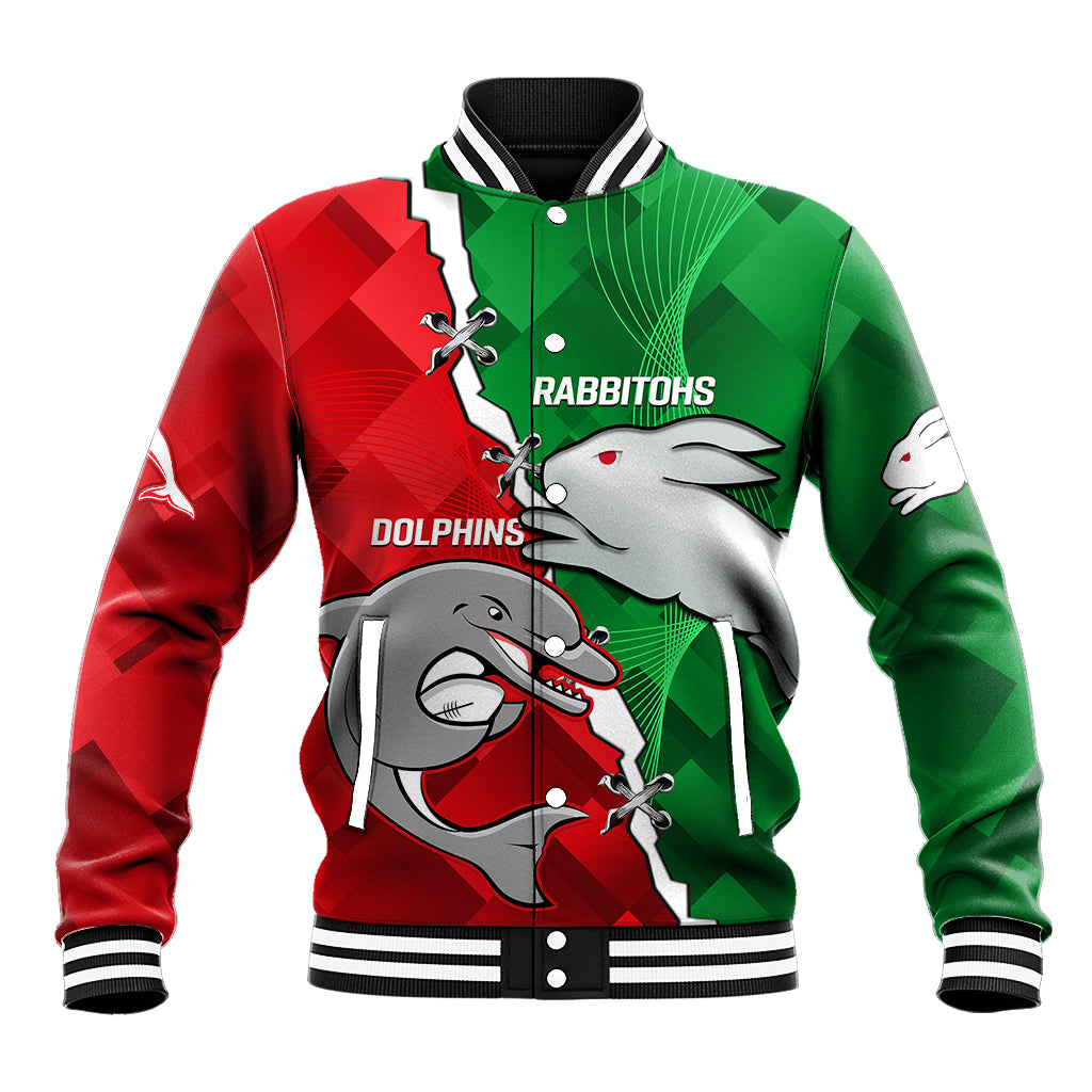 custom-personalised-rabbitohs-mix-dolphins-rugby-baseball-jacket-sporty-style