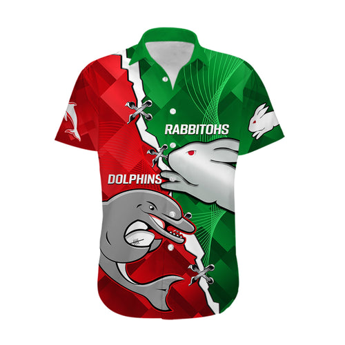 custom-personalised-rabbitohs-mix-dolphins-rugby-hawaiian-shirt-sporty-style