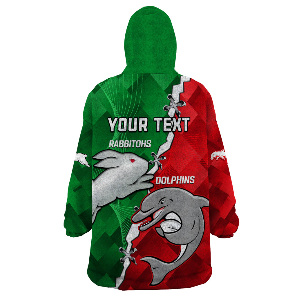 custom-personalised-rabbitohs-mix-dolphins-rugby-wearable-blanket-hoodie-sporty-style