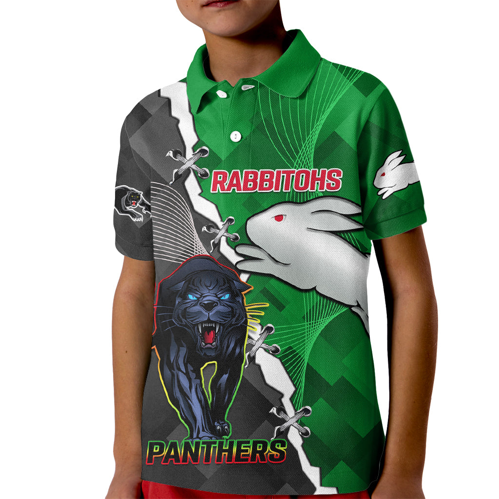 custom-personalised-rabbitohs-mix-panthers-rugby-kid-polo-shirt-sporty-style
