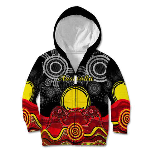 custom-personalised-australian-indigenous-kid-hoodie-kangaroos-circle-aboriginal-art