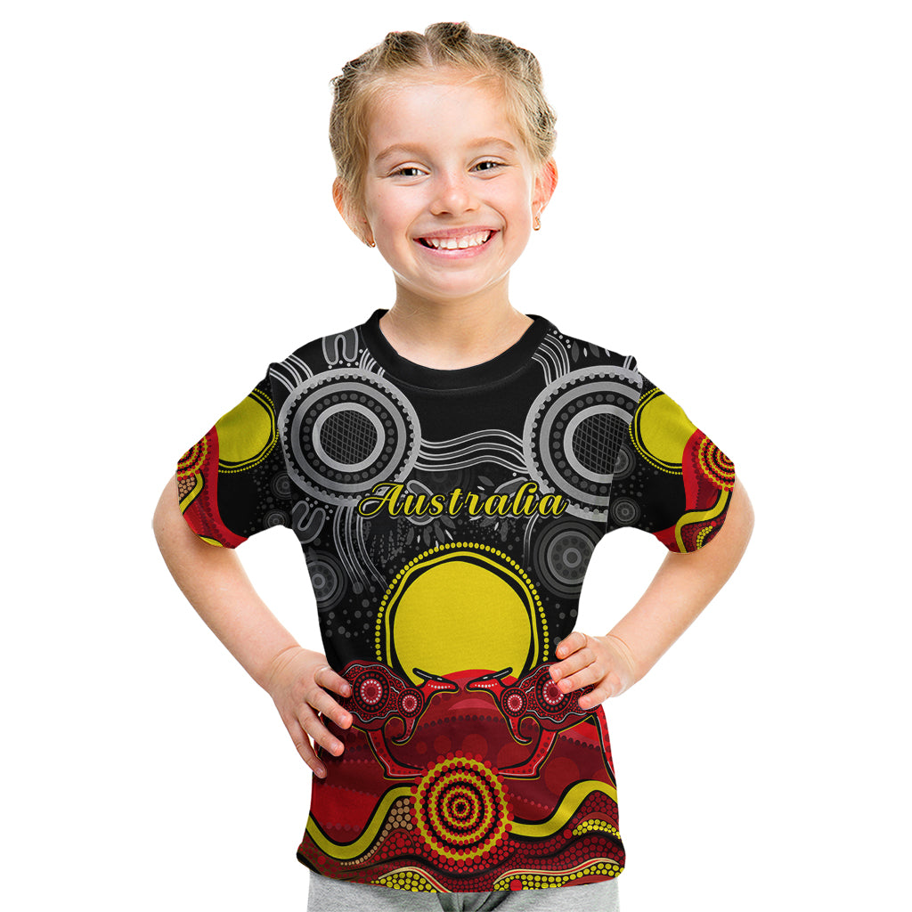 custom-personalised-australian-indigenous-kid-t-shirt-kangaroos-circle-aboriginal-art