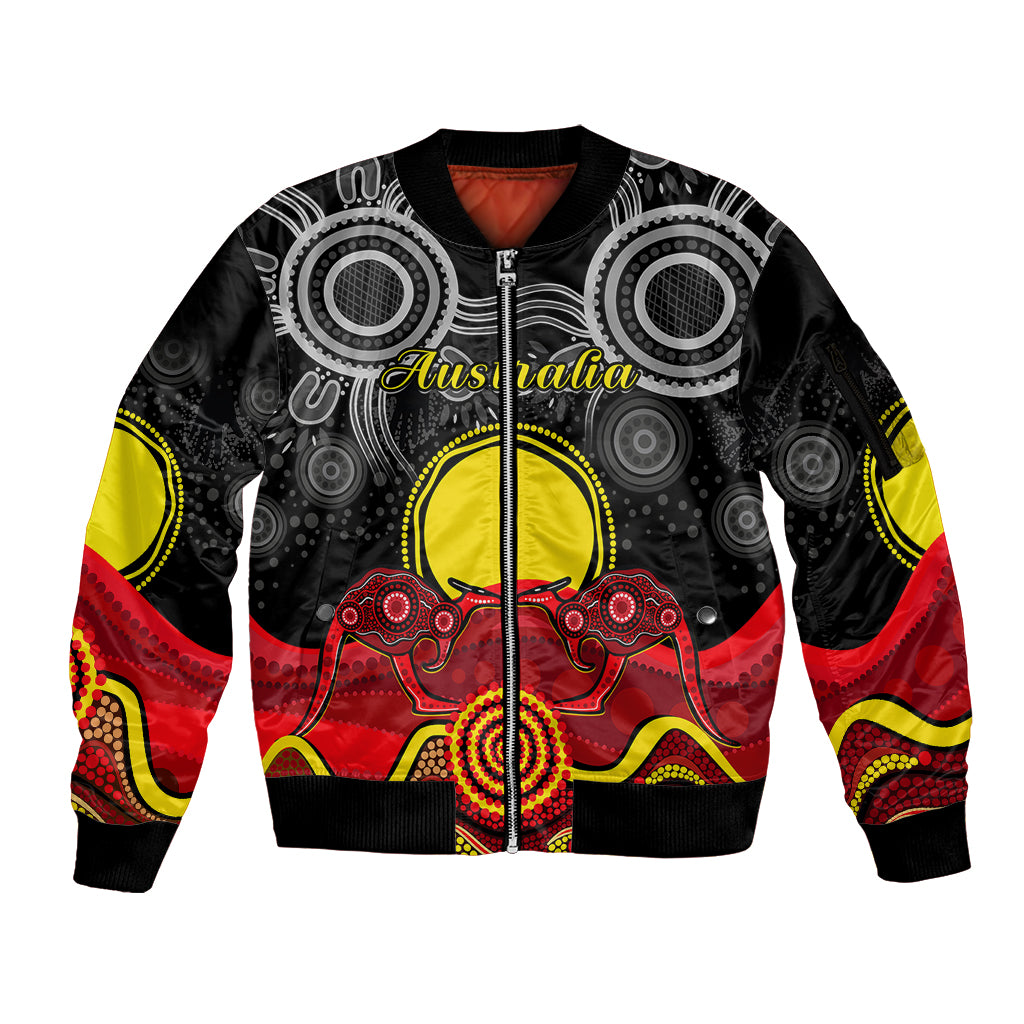 custom-personalised-australian-indigenous-sleeve-zip-bomber-jacket-kangaroos-circle-aboriginal-art