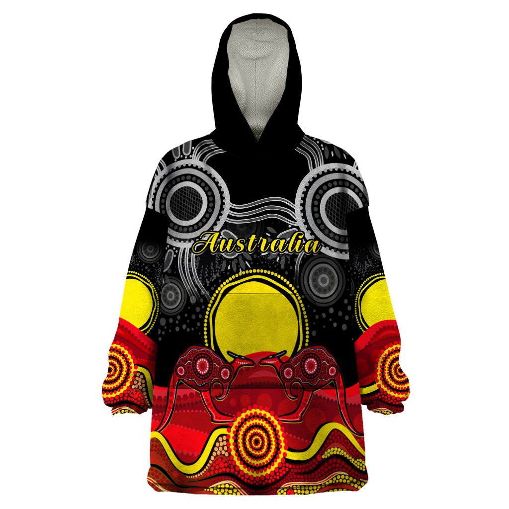 custom-personalised-australian-indigenous-wearable-blanket-hoodie-kangaroos-circle-aboriginal-art