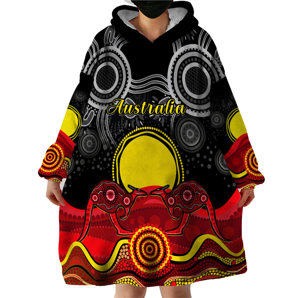 custom-personalised-australian-indigenous-wearable-blanket-hoodie-kangaroos-circle-aboriginal-art