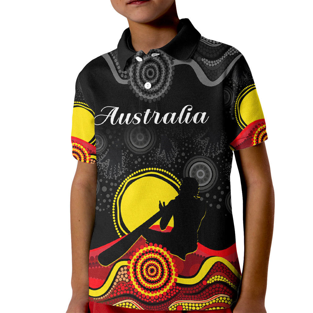 custom-personalised-australian-indigenous-kid-polo-shirt-didgeridoo-man-circle-aboriginal-art