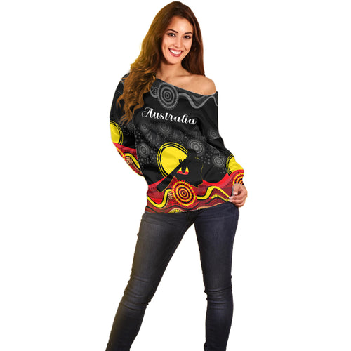 custom-personalised-australian-indigenous-off-shoulder-sweater-didgeridoo-man-circle-aboriginal-art
