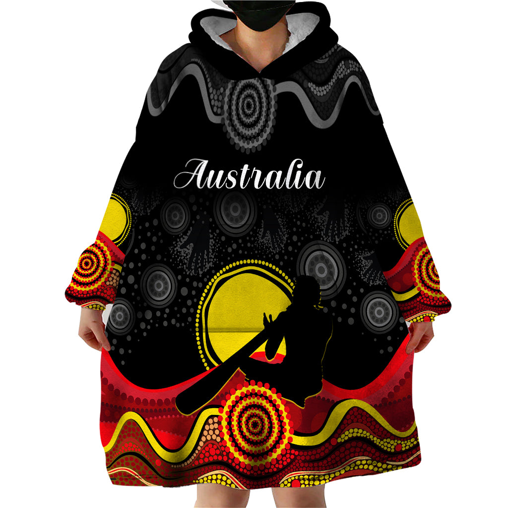 custom-personalised-australian-indigenous-wearable-blanket-hoodie-didgeridoo-man-circle-aboriginal-art