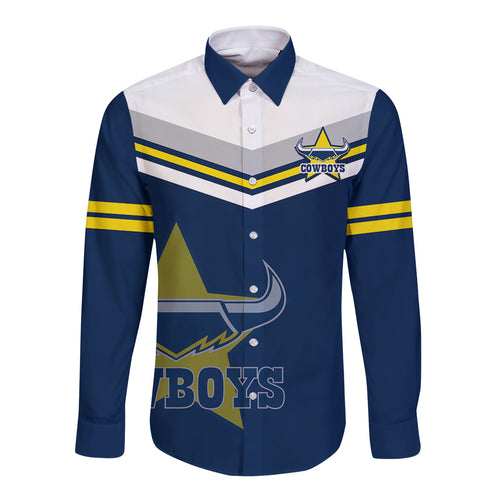 custom-text-and-number-cowboys-rugby-2023-long-sleeve-button-shirt-sporty-style-navy-blue