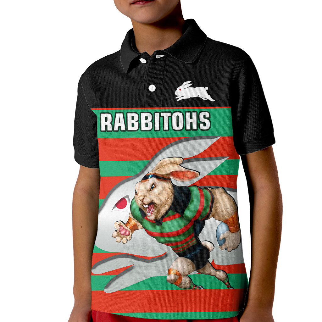 rabbitohs-rugby-2023-kid-polo-shirt-glory-glory-souths-unique